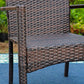 PHI VILLA 3-Piece Garden Bistro Set Rattan Dining Chairs & Small Square Side Table