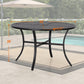 PHI VILLA 42" Geometric Stamped Patio Dining Round Table