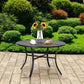 PHI VILLA 42" Geometric Stamped Patio Dining Round Table