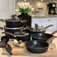 Kitchen Academy 12 Pieces Granite-Coating Nonstick Induction Cookware Set