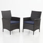 Rattan Dining Chairs Outdoor Cushioned Garden Chairs Set of 2