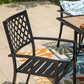 PHI VILLA Outdoor Dining Sets 4 Seater Metal Garden Table and Chairs Set