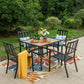 PHI VILLA Outdoor Dining Sets 4 Seater Metal Garden Table and Chairs