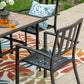 PHI VILLA Outdoor Dining Sets 4 Seater Metal Garden Table and Chairs