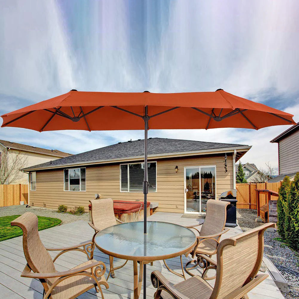 PHI VILLA 4m Large Double-Sided Outdoor Patio Umbrella