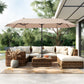 PHI VILLA 4m Large Double-Sided Outdoor Patio Umbrella