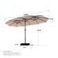 PHI VILLA 4.6m Double-Sided Extra Large Patio Twin Umbrella (Base Included)