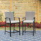 PHI VILLA Rattan Dining High Bar stool Cushioned Chairs Set of 2