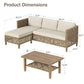 Boho Style Outdoor Wicker Conversation Sofa set with Acacia Wood Coffee Table - Phi Villa