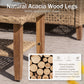 Boho Style Outdoor Wicker Conversation Sofa set with Acacia Wood Coffee Table - Phi Villa