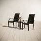 PHI VILLA 3-Piece Garden Bistro Set Rattan Dining Chairs & Small Square Side Table