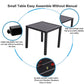 Phi Villa 3-Piece Garden Bistro Set Small Square Side Table & 2 Textilene Reclining Foldable Chairs