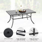 Garden Dining Set 6 Seater Metal Outdoor Dining Table And Stackable Chairs