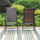 Reclining Rattan Garden Chairs Folding Chairs For Outdoors Set of 2