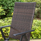 Reclining Rattan Garden Chairs Folding Chairs For Outdoors Set of 2