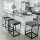 PHI VILLA 24'' Backless PU Leather Bar Stools for Kitchen Island with Sturdy Metal Frame