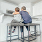 PHI VILLA 24'' Backless PU Leather Bar Stools for Kitchen Island with Sturdy Metal Frame