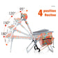 ALPHA CAMP Folding Beach Chairs Reclining Sun Lounger With Cooler Bag Set of 2