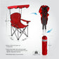 ALPHA CAMP Folding Shade Canopy Camping Chair with Cup Holder Support 150 kg