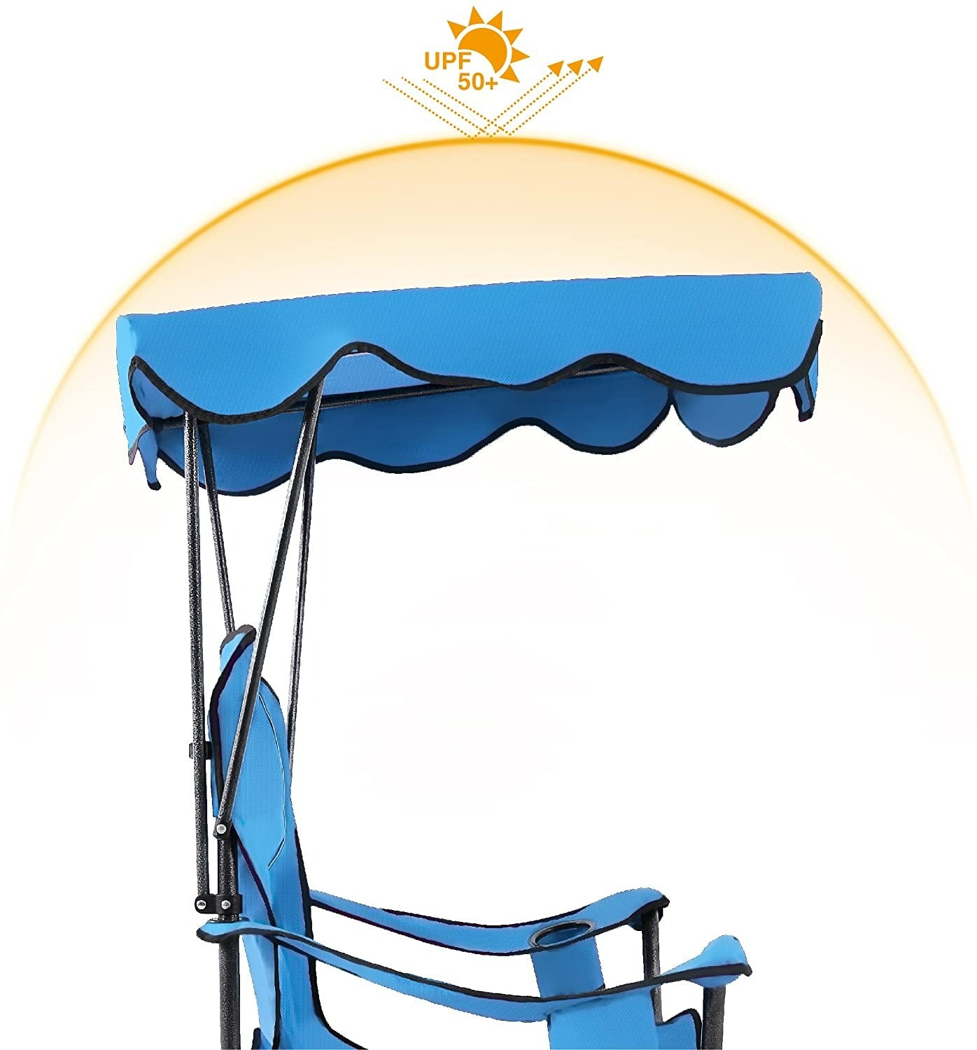 ALPHA CAMP Folding Shade Canopy Camping Chair with Cup Holder Support 150 kg