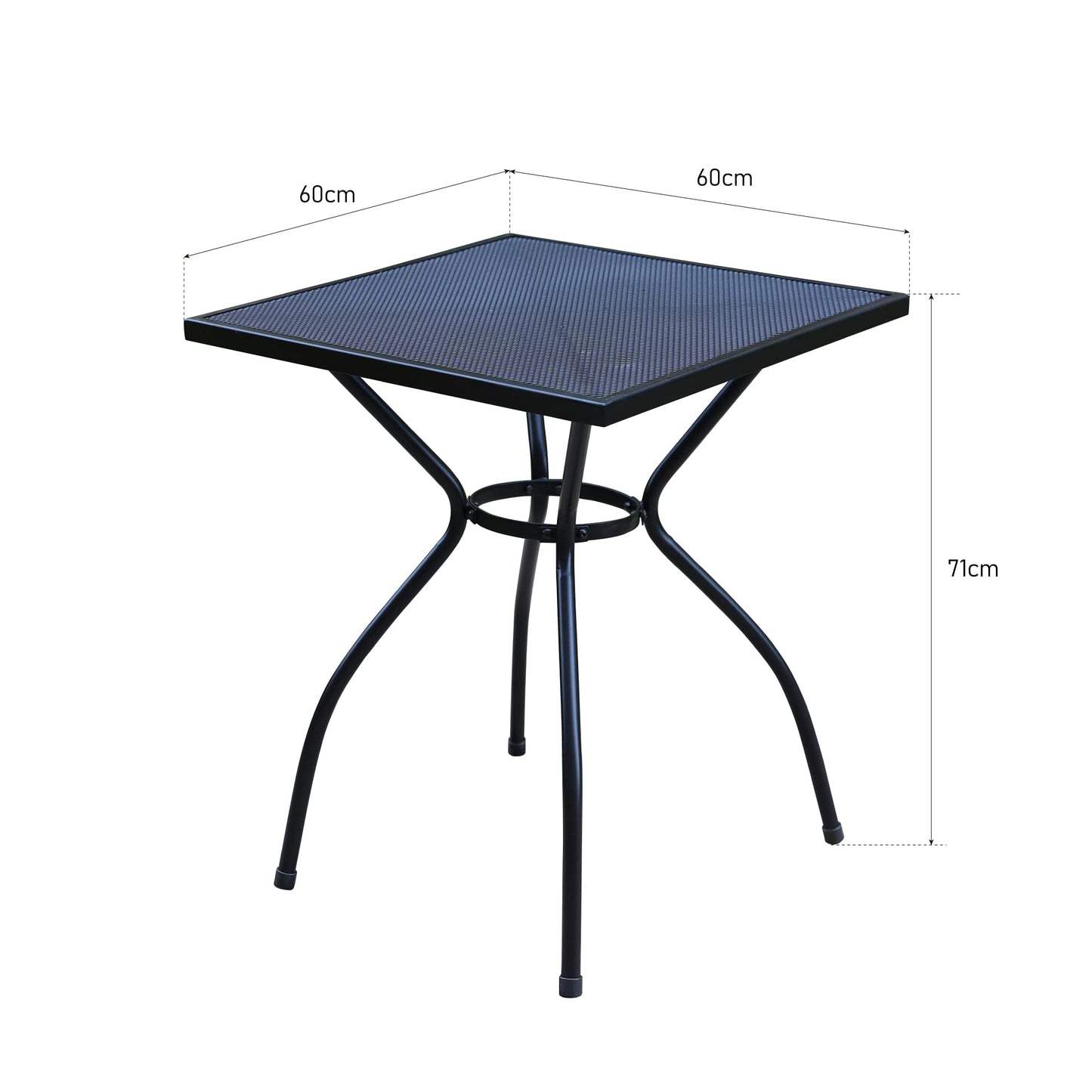 PHI VILLA Garden Coffee Table Metal Square Outdoor Bistro Table