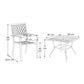 PHI VILLA Outdoor Dining Sets 4 Seater Metal Garden Table and Chairs