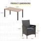 Garden Dining Set 6 Seater Teak-Grain Garden Table And Rattan Chairs
