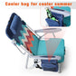 ALPHA CAMP Folding Beach Chairs Reclining Sun Lounger With Cooler Bag Set of 2