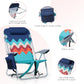 ALPHA CAMP Folding Beach Chairs Reclining Sun Lounger With Cooler Bag Set of 2