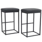 PHI VILLA 24'' Backless PU Leather Bar Stools for Kitchen Island with Sturdy Metal Frame