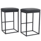 PHI VILLA 24'' Backless PU Leather Bar Stools for Kitchen Island with Sturdy Metal Frame