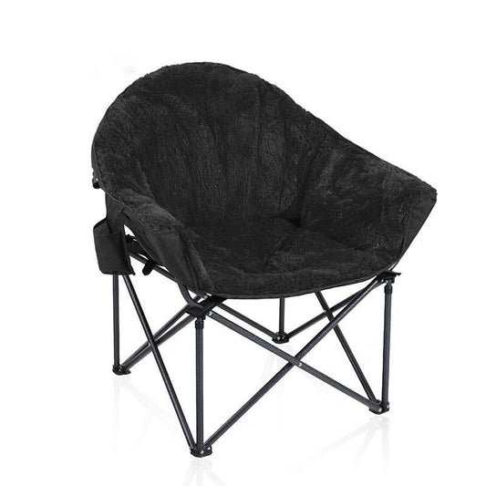 ALPHA CAMP Deluxe Plush Dorm Chair Oversized Moon Saucer Chair Portable with Carry Bag