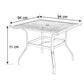 Wood-Look Outdoor Dining Table Square Patio Table With Umbrella Hole