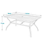 6 Seater Patio Set Metal Table and Outdoor Wicker Dining Chairs