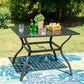 Garden Dining Set 4 Seater Metal Table and Cushioned Wicker Chairs