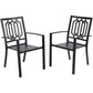 Metal Stackable Garden Chairs Outdoor Set of 2