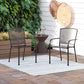 PHIVILLA Rectangle Patio Table and 6 Stackable Chairs 7-Piece Metal Outdoor Patio Dining Sets