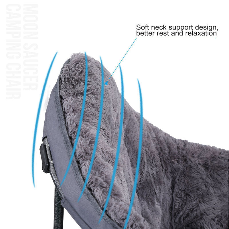 Alpha Camp Grey Padded Plush Moon Chair