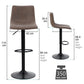 PHI VILLA Adjustable Faux Leather Bar Stools With Backs Set Of 2