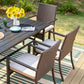 Garden Dining Set 6 Seater Table and Rattan Dining Chair