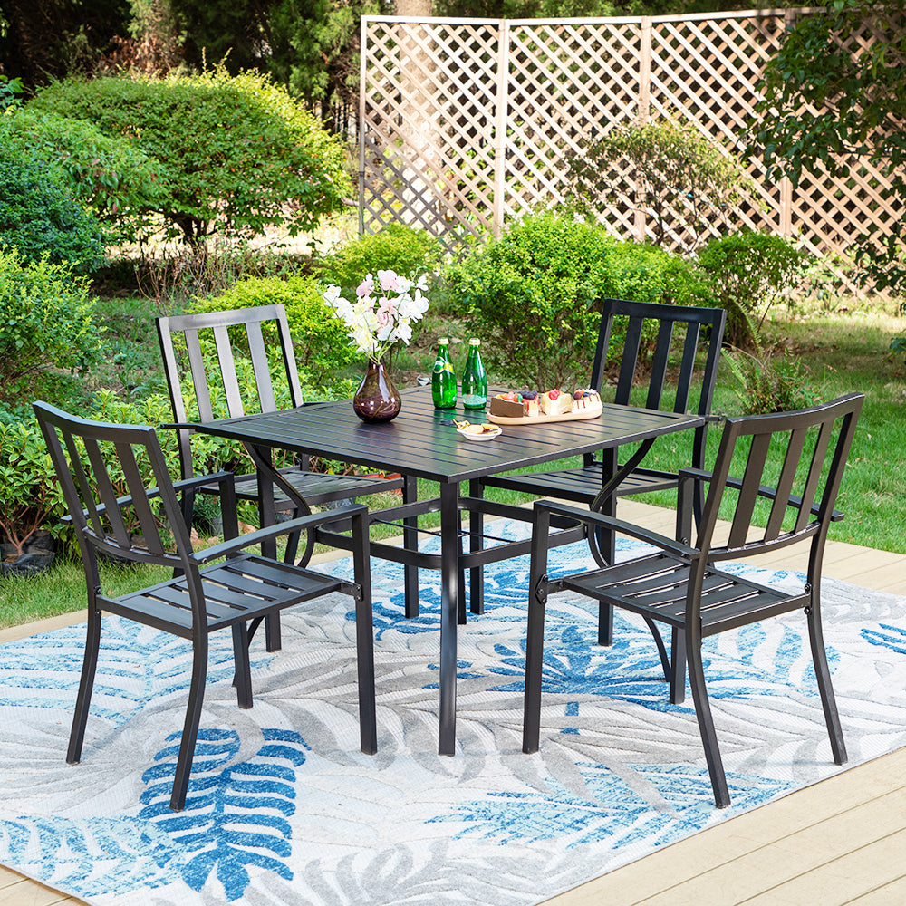 Patio Table And Chairs Set PHI VILLA 5-Piece Outdoor Dining Set