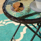 43 CM Round Rattan Side Tables Glass Outdoor Folding Table