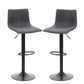 PHI VILLA Adjustable Faux Leather Bar Stools With Backs Set Of 2