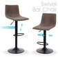 PHI VILLA Adjustable Faux Leather Bar Stools With Backs Set Of 2