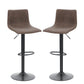 PHI VILLA Adjustable Faux Leather Bar Stools With Backs Set Of 2