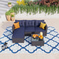 PHI VILLA L Shaped Rattan Garden Corner Sofa Set