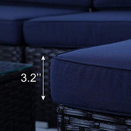 PHI VILLA L Shaped Rattan Garden Corner Sofa Set