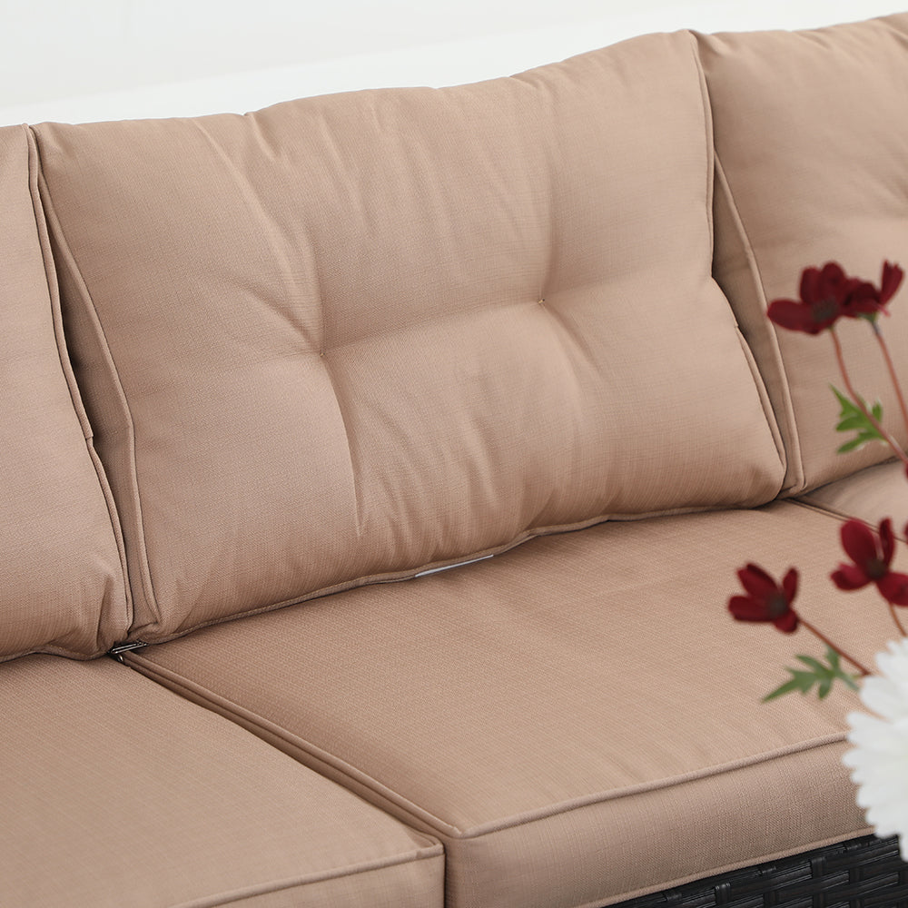 PHI VILLA L Shaped Rattan Garden Corner Sofa Set