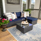 PHI VILLA L Shaped Rattan Garden Corner Sofa Set