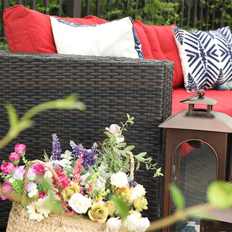 PHI VILLA L Shaped Rattan Garden Corner Sofa Set